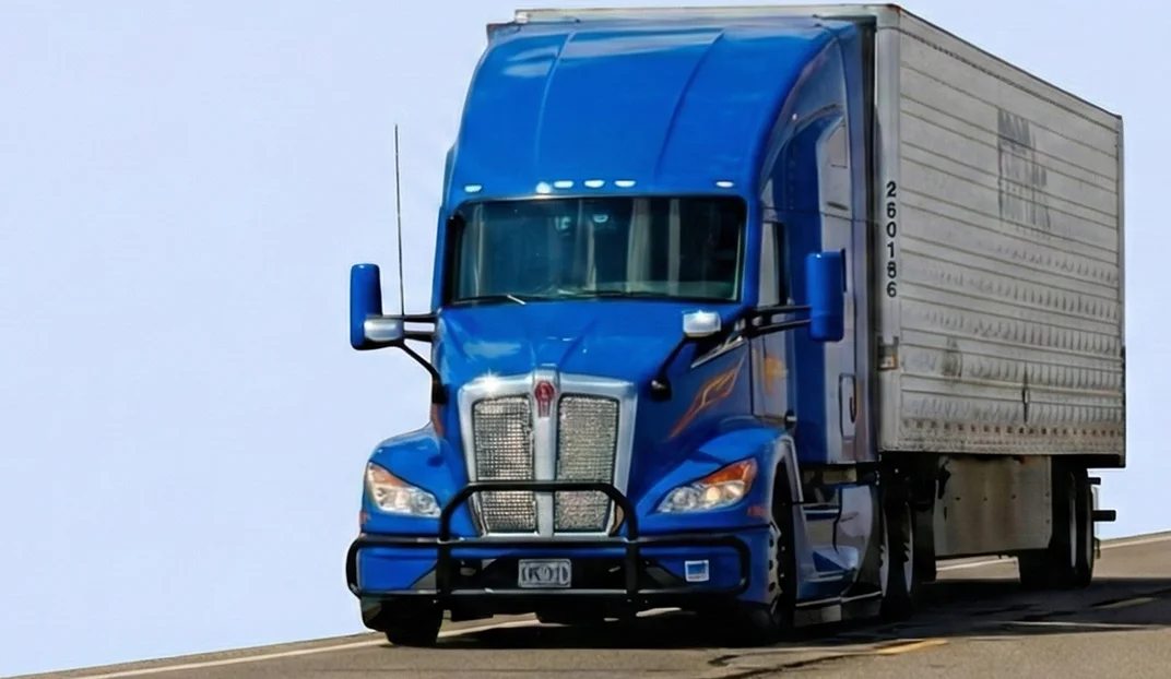 Truck on a freeway